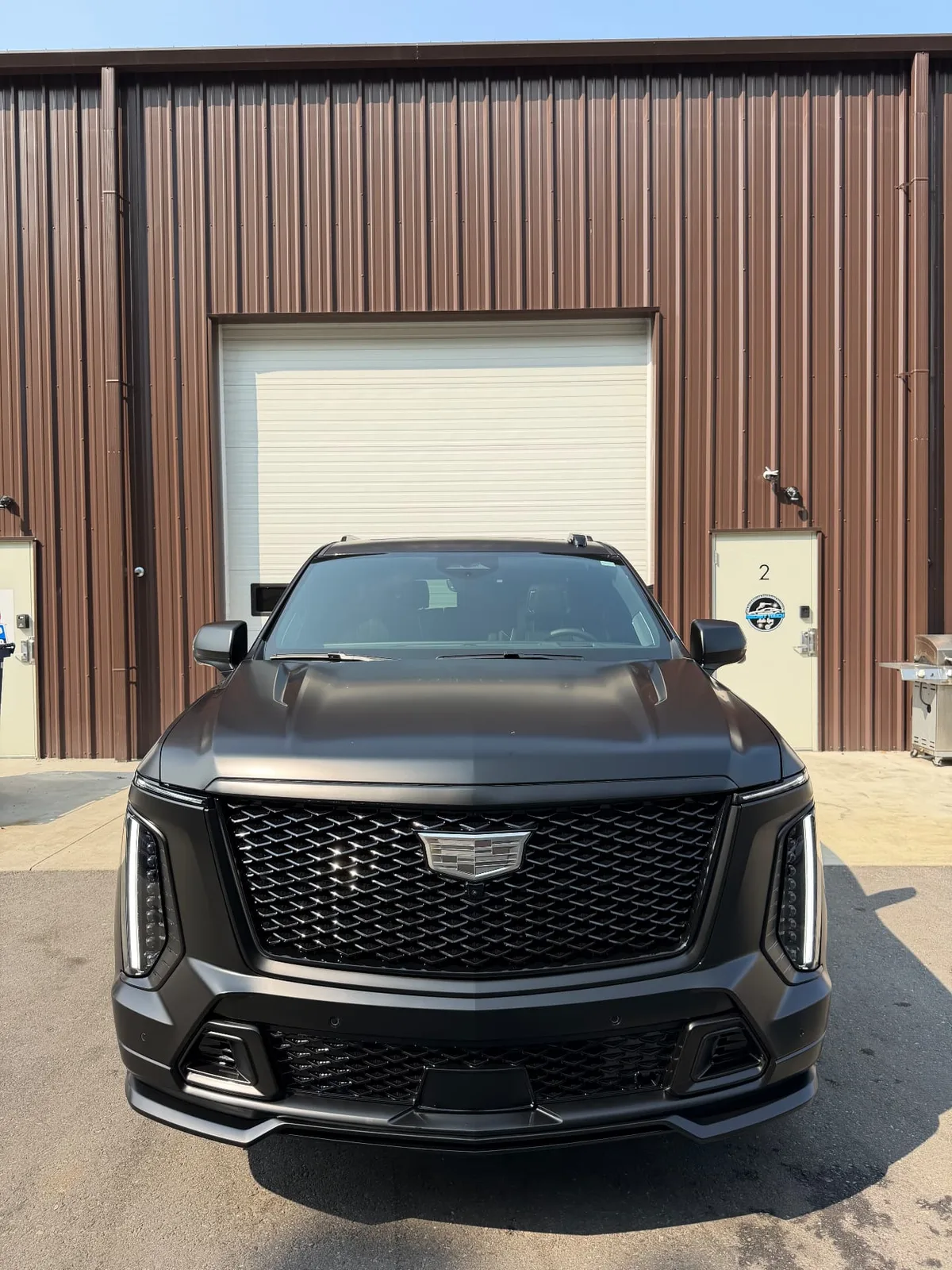 Cadillac Escalade-V Stealth matte paint protection film front view Central MA
