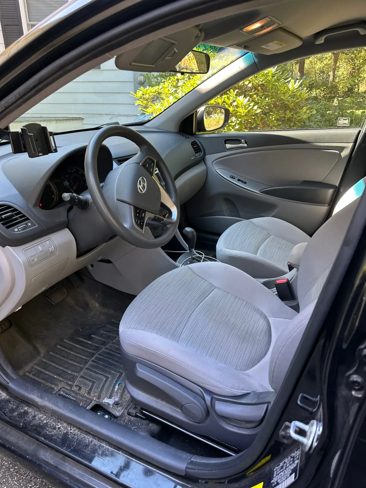 Before - Hyundai Accent interior driver seat before and after detailing Shrewsbury MA