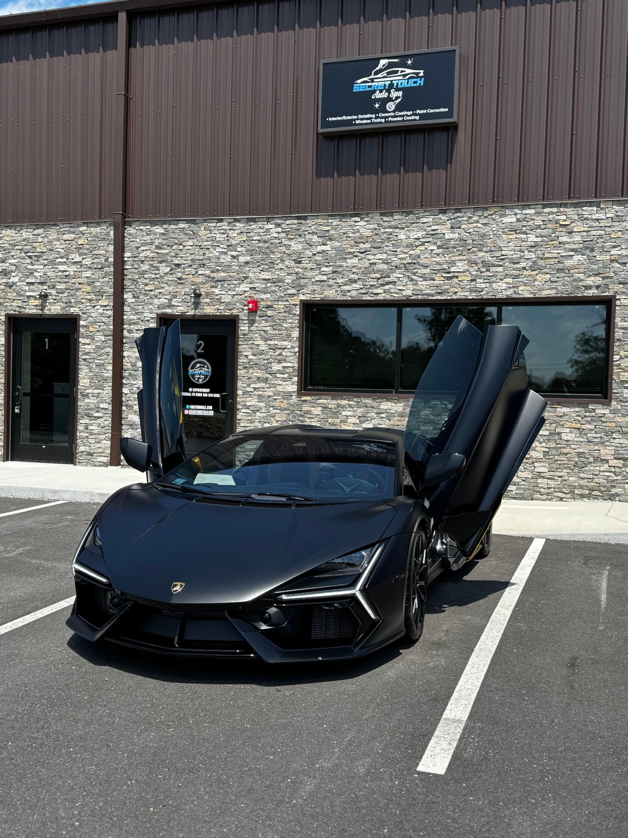 Lamborghini Revuelto with premium ceramic coating at Secret Touch Auto Spa Shrewsbury MA