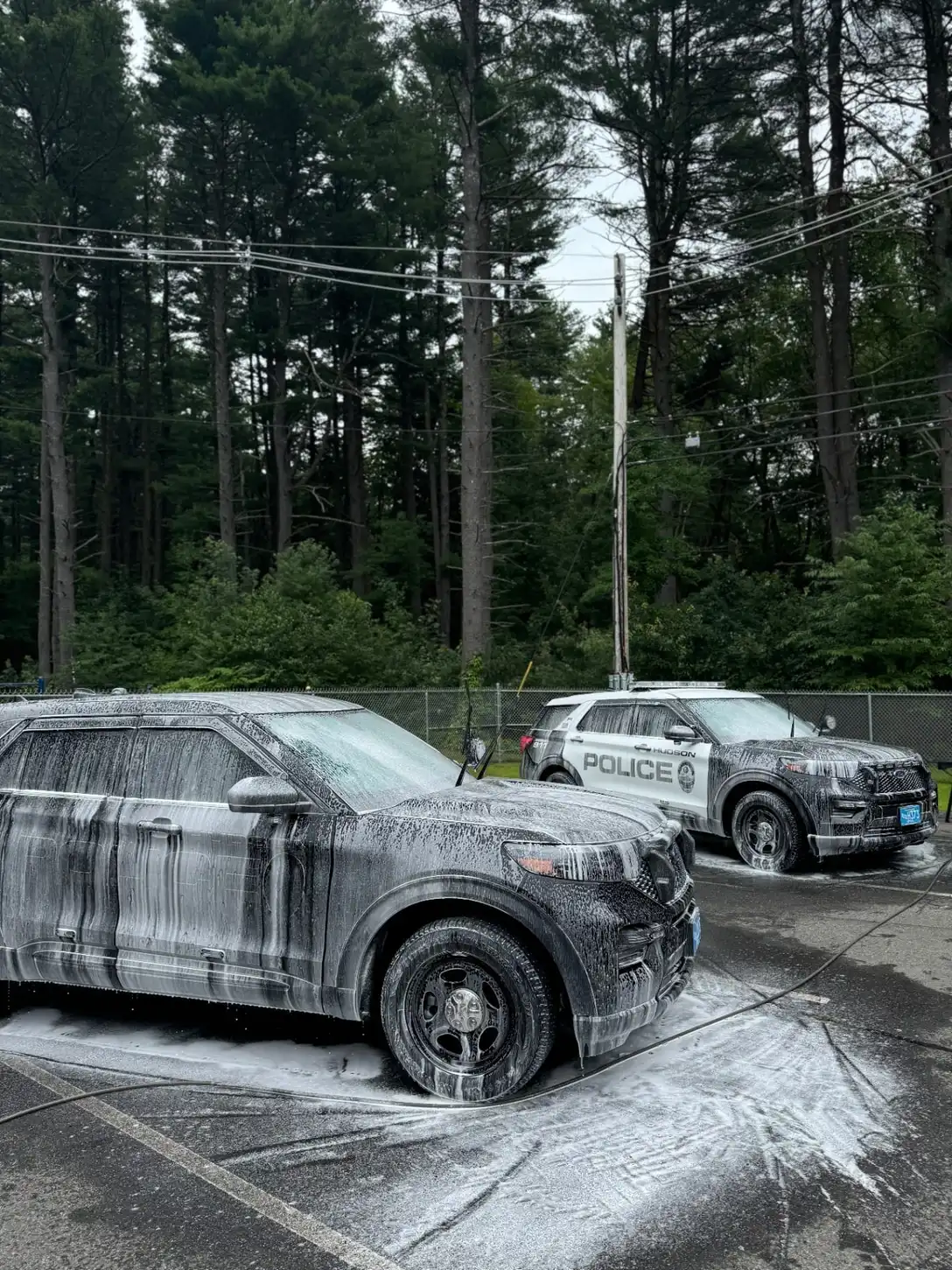 Police fleet foam wash detailing service in Worcester County MA