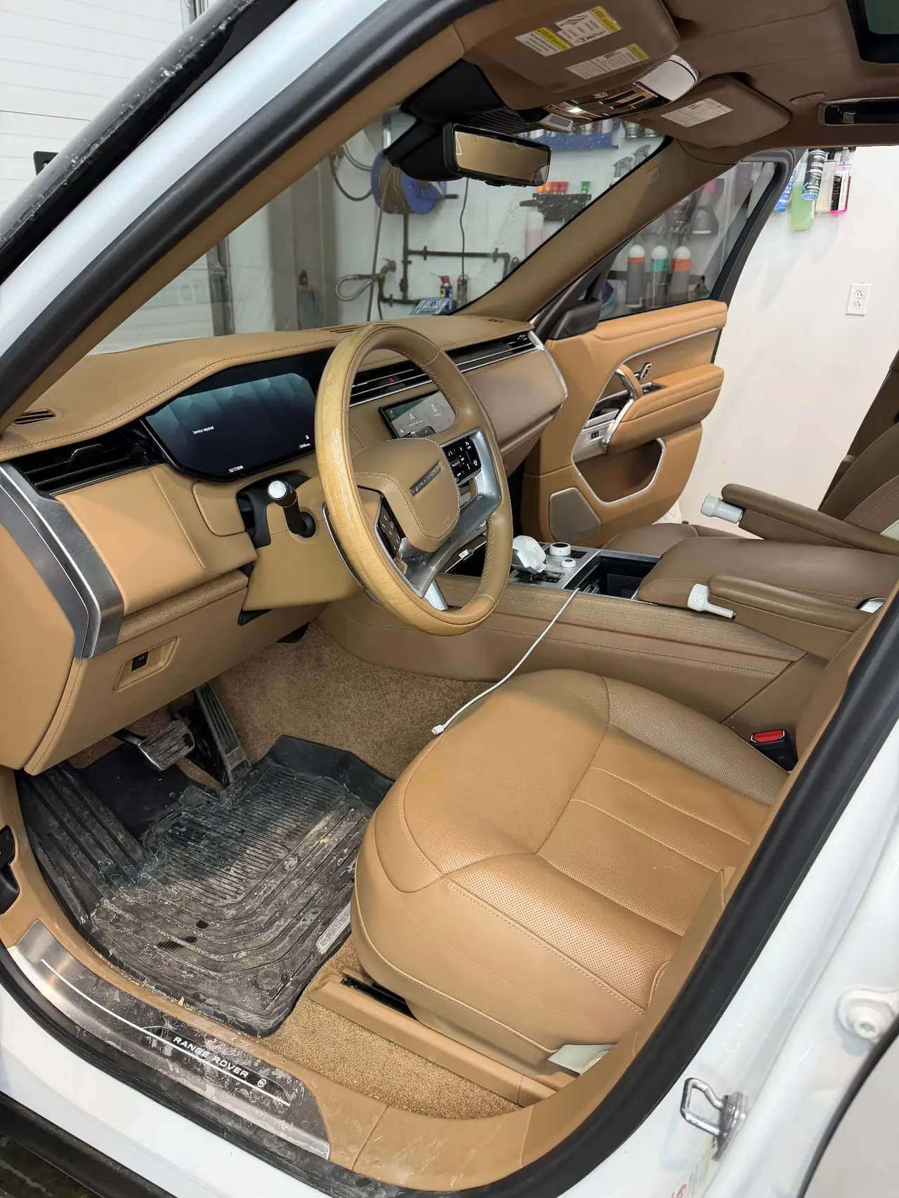 Before - Range Rover interior driver seat before and after detailing Shrewsbury MA
