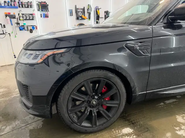 Before - Range Rover Sport black exterior front before and after detailing Shrewsbury MA