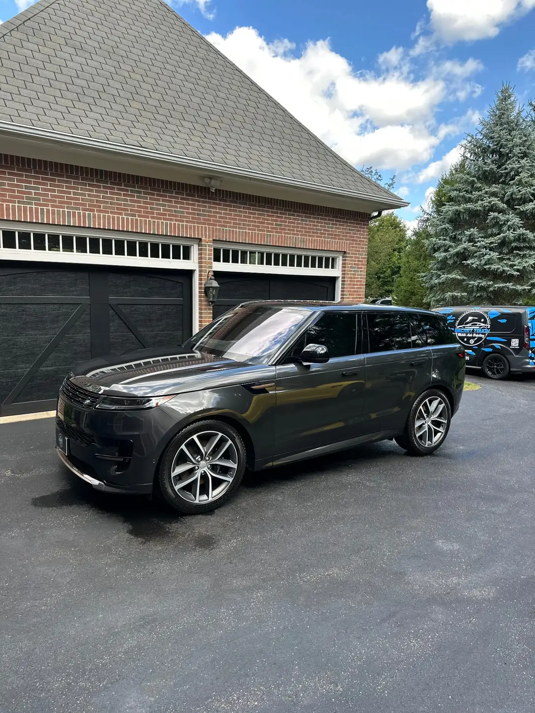 Range Rover Sport receiving professional mobile detailing service in Worcester County MA